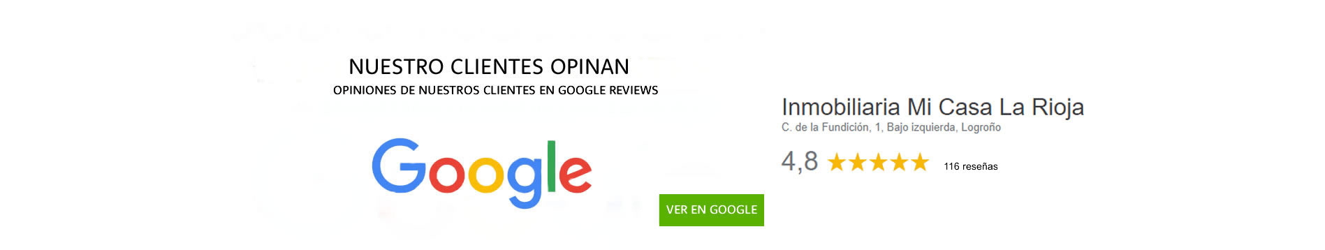 Opiniones de clientes sobre iMiCasa en google